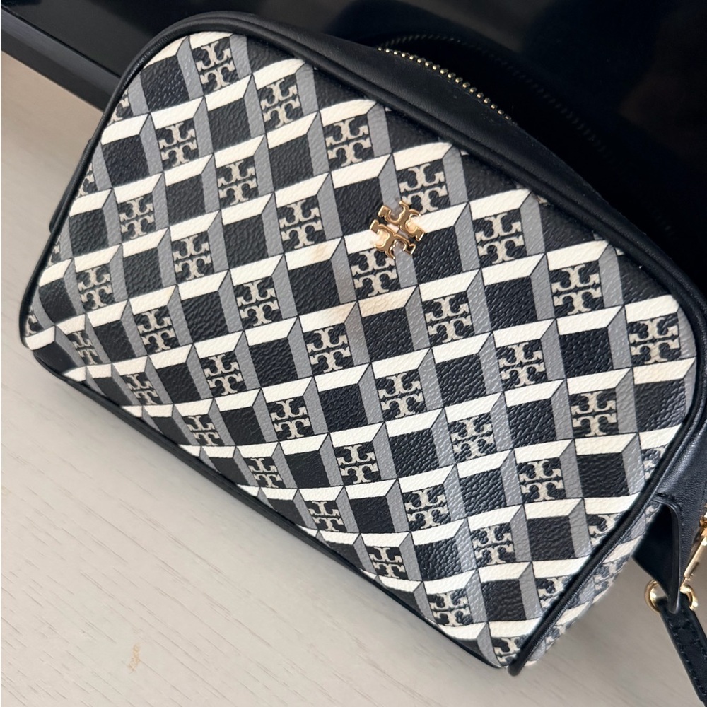 Tory Burch Black and White Geometric Bag